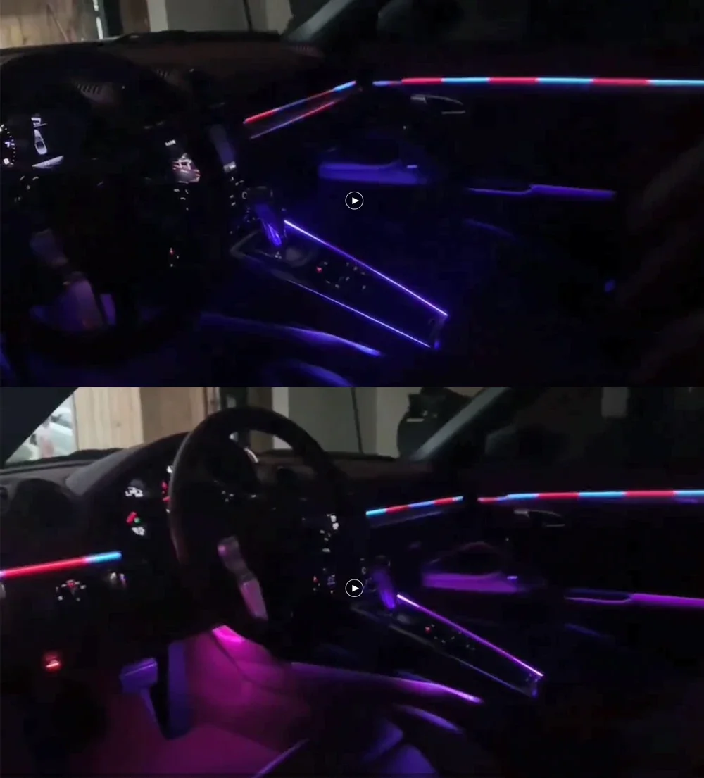 For Porsche Cayenne Macan Panamera 718 911 Car Ambient Light Button Control Decorative illuminated Atmosphere Lamp LED strip