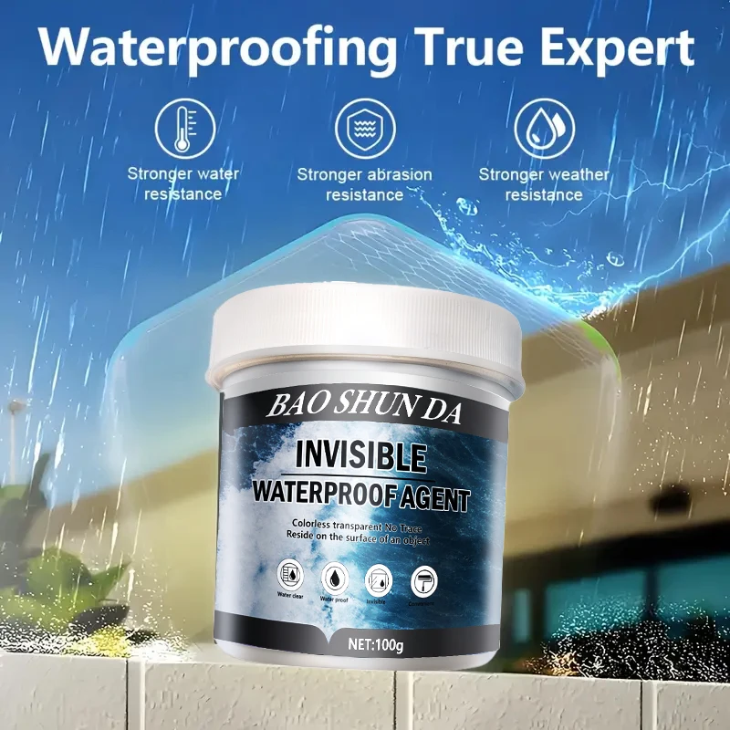 Transparent Invisible Waterproof Sealant, Leak Repair Coating For Roofs Tiles Wood Concrete Outdoor Indoor Surfaces Colorless