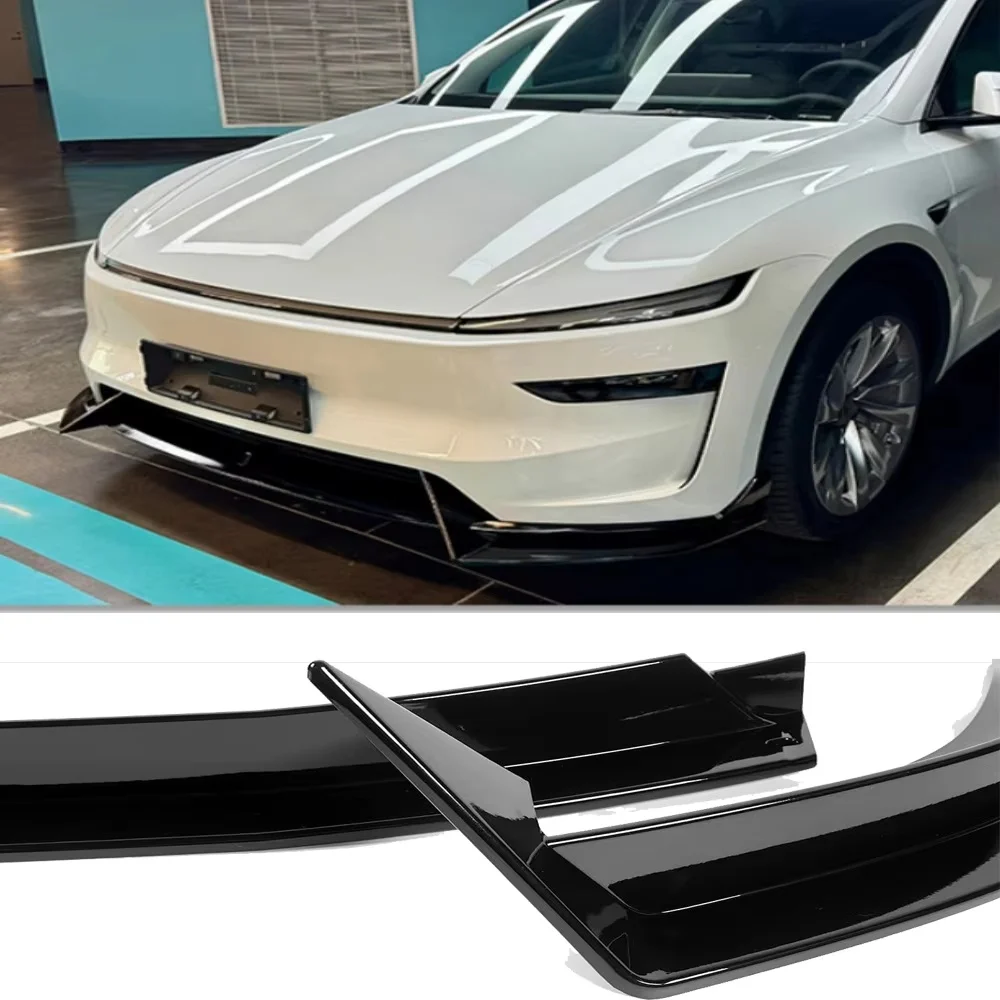 

Front Bumper Front Lip Front Shovel Kit for Tesla Model Y Juniper 2025,Front Lip Spoiler Splitter ABS Accessories
