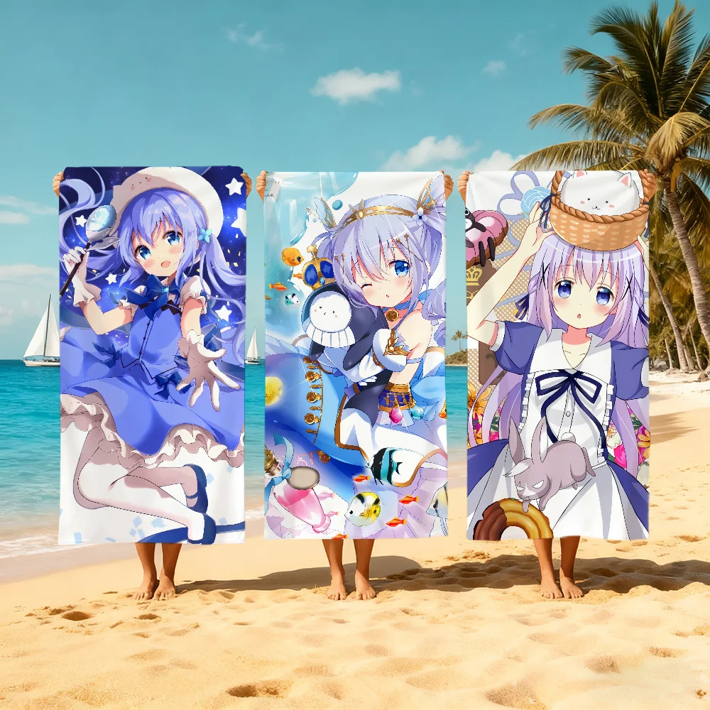 C-chino K-kafu Is the Order a Rabbit Towel Beach Quick Dry Soft Pool Towels Gift for Travel Gym Shower Camping Sports