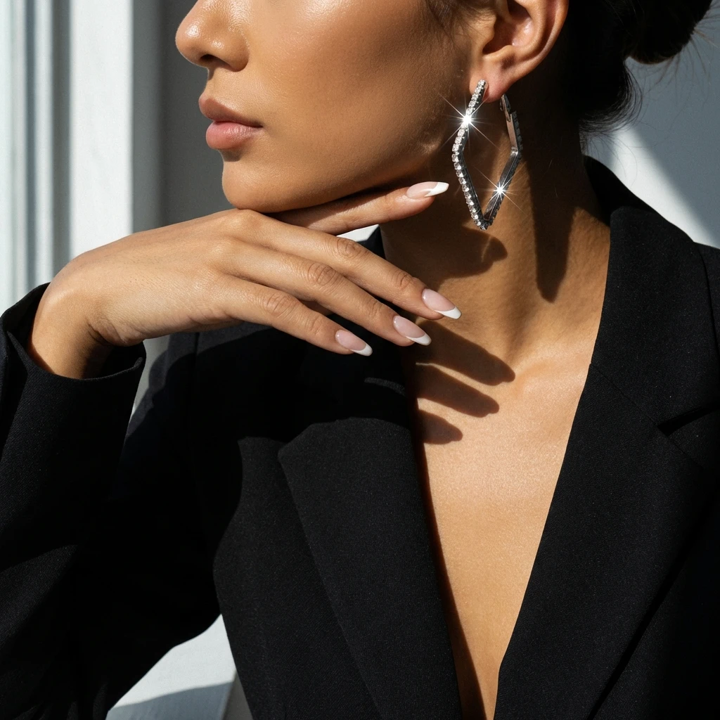 3 Pairs/Set Iced Out Rhombus Hoop Earrings for Women Crystal Geometric Ear Buckles Bling Party Jewelry Gifts