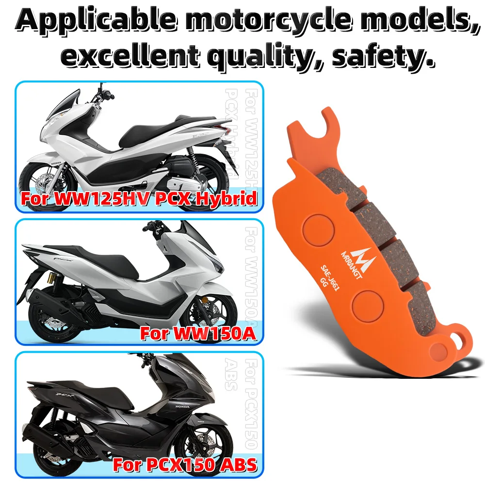 MRRANGT Motorcycle Front Ceramic Brake Pads For Honda WW125HV PCX Hybrid 2018 2019 2020 2021 2022 2023 WW150A PCX150 ABS(KF-30)
