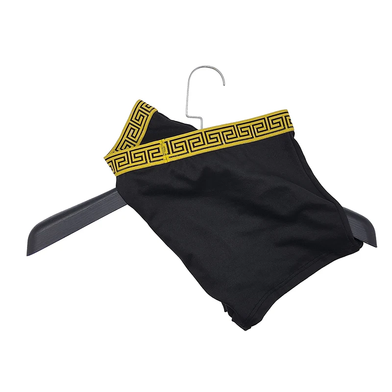 5-częściowy zestaw męskich bokserek z nadrukiem na pasie, czarne, wygodne, elastyczne majtki męskie