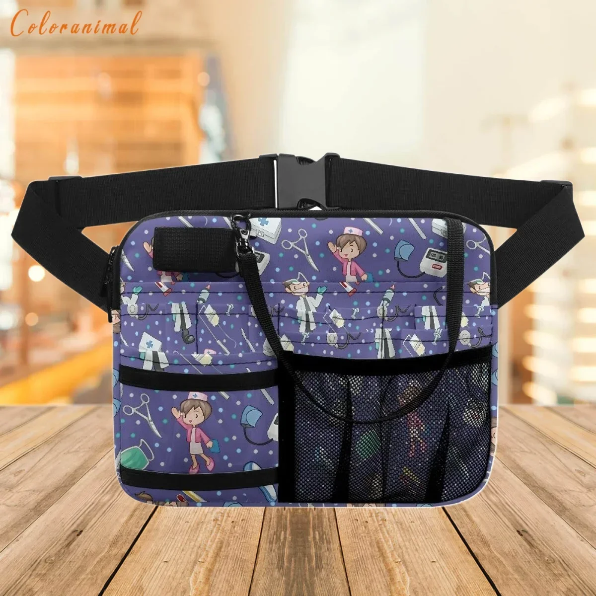 

Storage Fanny Pack Cartoon Cute Nurse Doctor Pattern Adjust Strap Waist Bags Brand Belt Organizer Zipper riñoneras Para Hombre