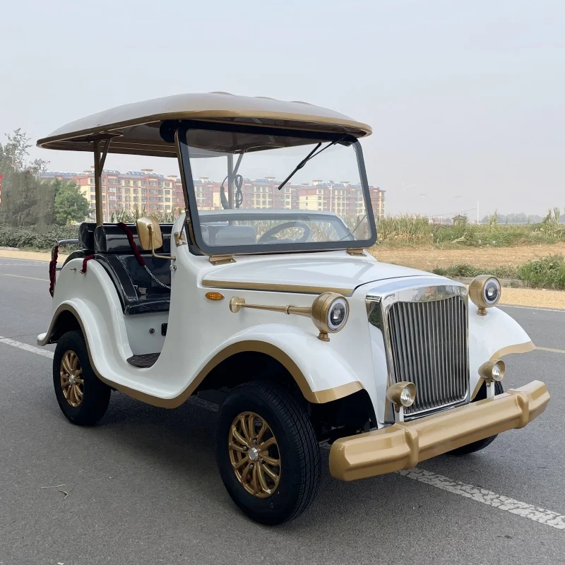 China Factory 5 6 Seaters Seats Passengers Electric Cheap Old Golf Carts Lithium Battery Sightseeing Vintage Classic Car