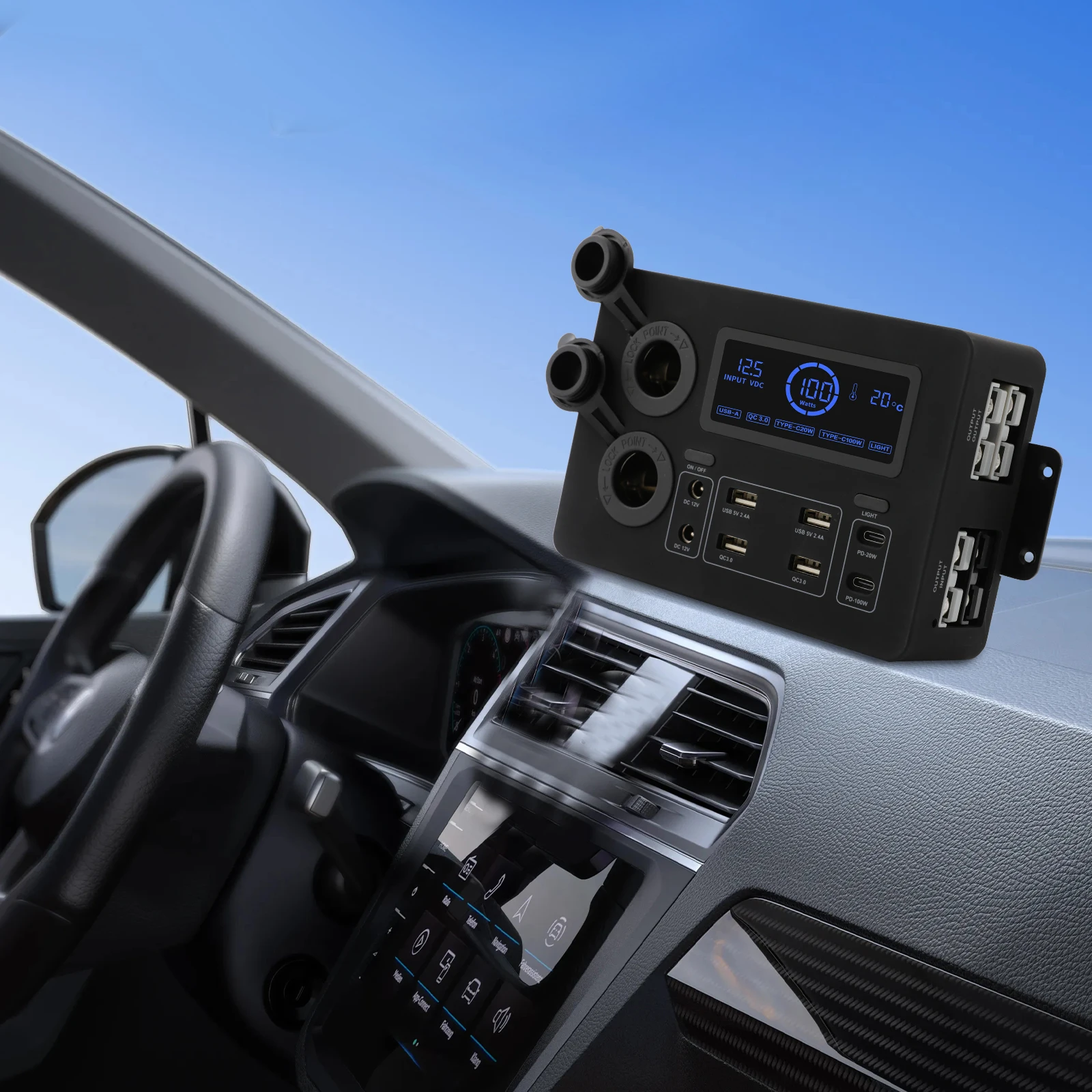 

DC12V Mini Yacht RV Multi functional Power Box with USB Socket