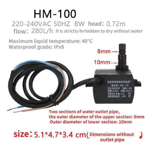 Imagen 2 del producto Ventilador de aire acondicionado Universal, accesorios de HM-100, bomba sumergible, ventilador de refrigeración, Hm-110 de succión