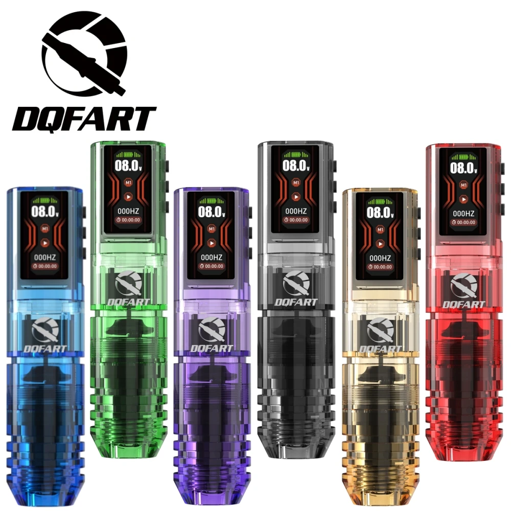 DQFART P2 Electric Wireless Tattoo Machine Pen 6Colors 1600mAh Easy Beginner Body Art Creative Designs Long-lasting