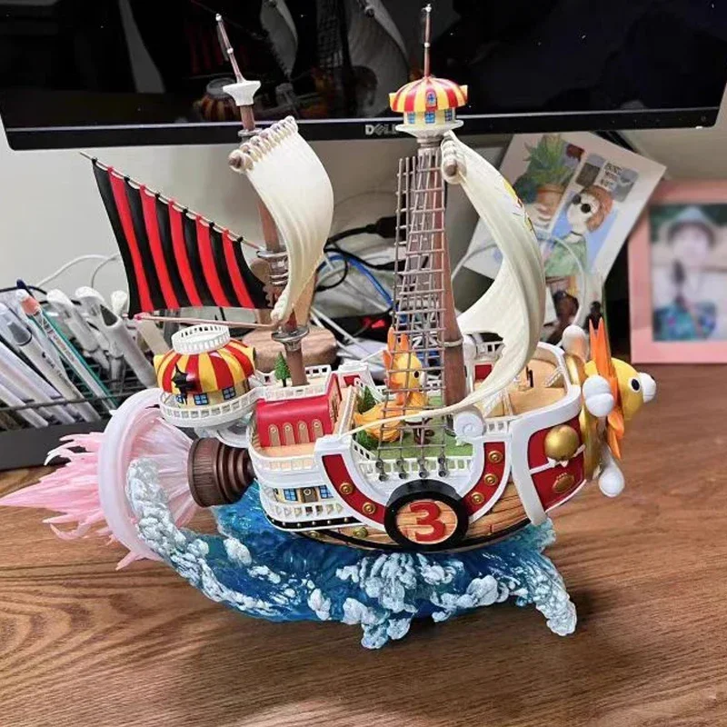 One Piece Figures Thousand Sunny Anime Figure Wano Country Thousand Sunny Simulated Ship PVC Statue Ornament Toys for Children