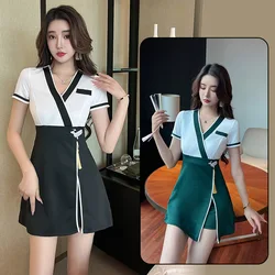 Uniform Dress Woman Beauty Salon Spa Hotel Waiter Esthetic Desk Massage Nail Beautician Cafe Sexy Work Clothes
