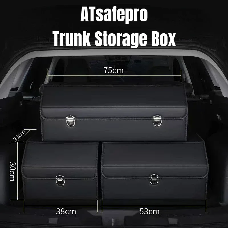 Car Trunk Organizer Organizers And Storage Suv Faux Leather Foldable Trunk Multi-Compartment Adjustable Storage Box