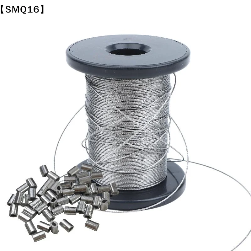 1 Set 30/50/100 Meters 304 Stainless Steel Wire Rope 7x7 Strand Core With 20/50 Aluminum Crimps Outdoor Clotheslines Use【SMQ】