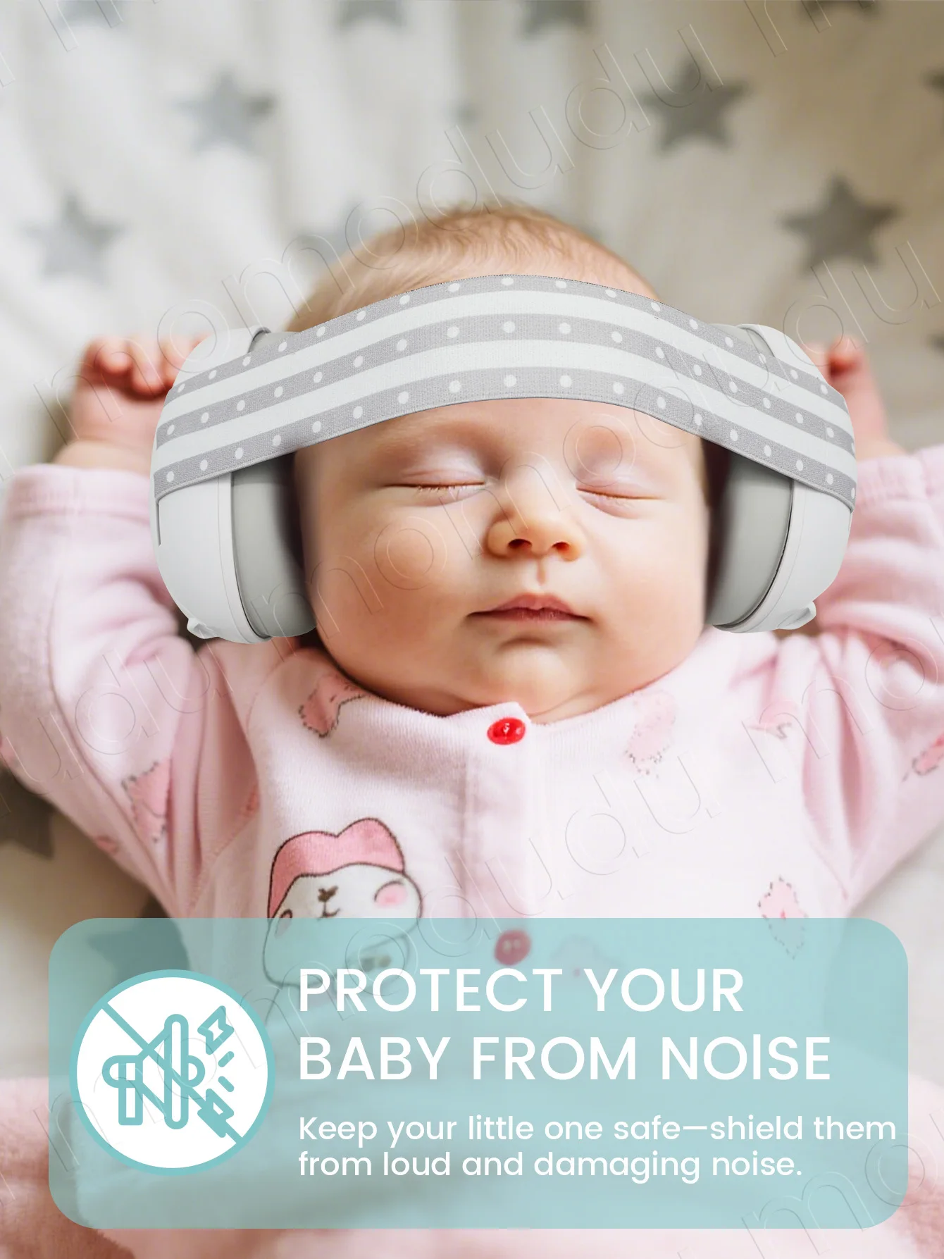 1PC ベビーイヤーマフ ノイズキャンセリング幼児用耳保護ヘッドフォン 調節可能なヘッドバンド付き、旅行、飛行機、睡眠に最適