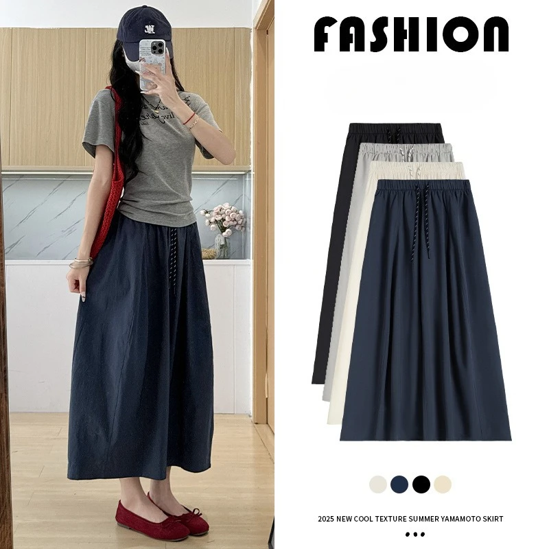 

Новая коллекция весна-лето 2026: повседневная женская одежда, тонкая длинная юбка с высокой талией, юбка-миди в стиле рабочей одежды, юбка-бутонер с элементами джинсовой ткани