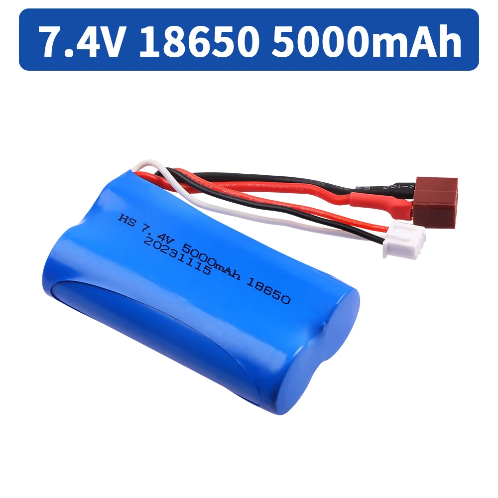 7.4V 18650 5000mAh 30C akumulator Lipo do Wltoys 10428/12428/12423 części do zdalnie sterowanego samochodu akumulator 7.4v do Wltoys 144001 A959-B