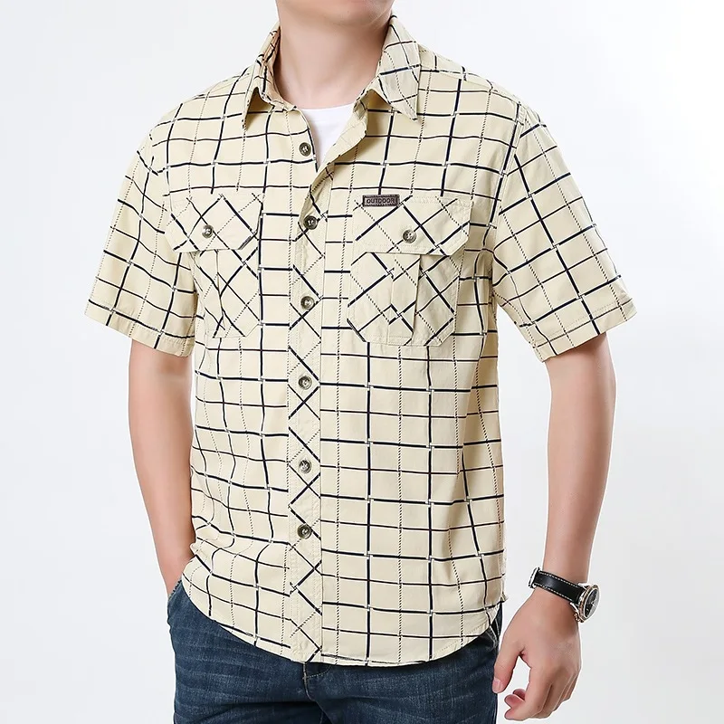 2026 Summer New Business Casual Short Sleeve Shirt Men's Cotton Shirt Thin