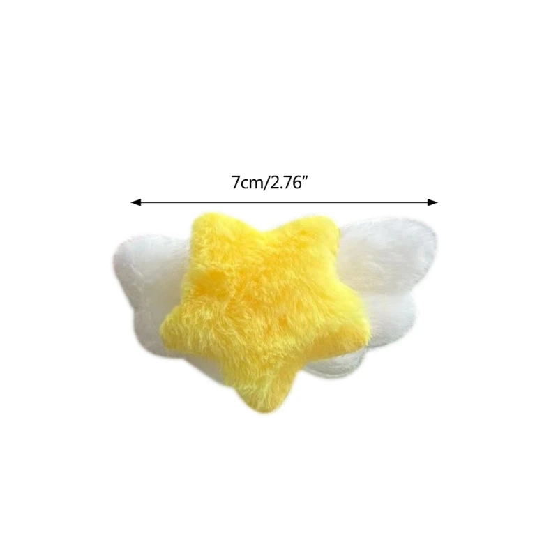 Ins – épingle à cheveux en forme d'aile d'étoile en peluche pour pince à cheveux à breloque, doux mignon,