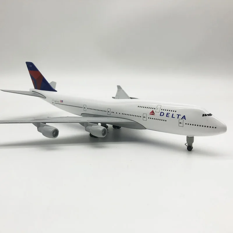 Scale Model Airplane 20cm Metaallegering Voor Delta Luchtvaart Model 747 B747 Vliegtuig Model Statisch Ornament Plane