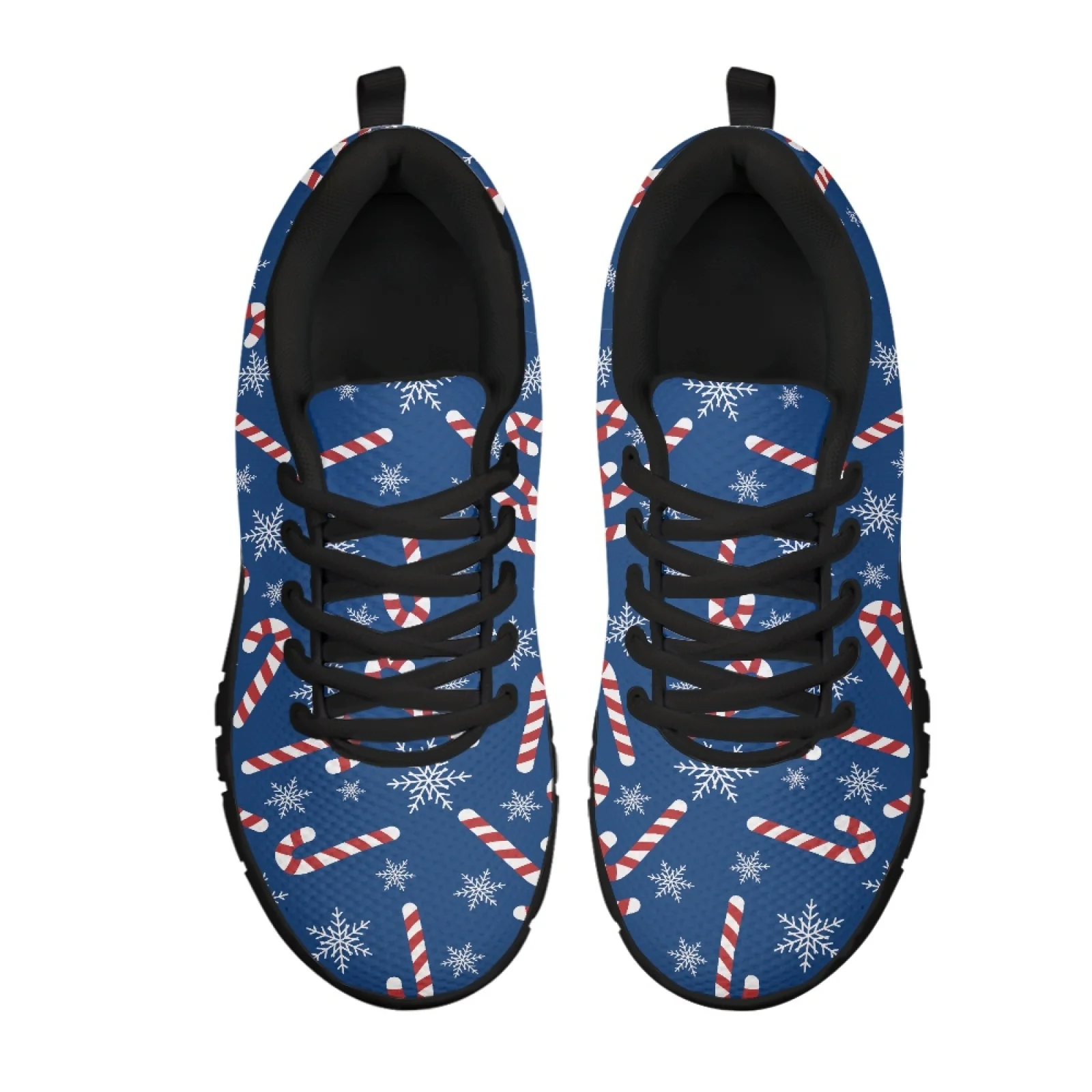Coloranimal Candy Cane Snowflake Men Fitness Sneakers for Walking and Standing Wear-Resistant Running Athletic Footwear