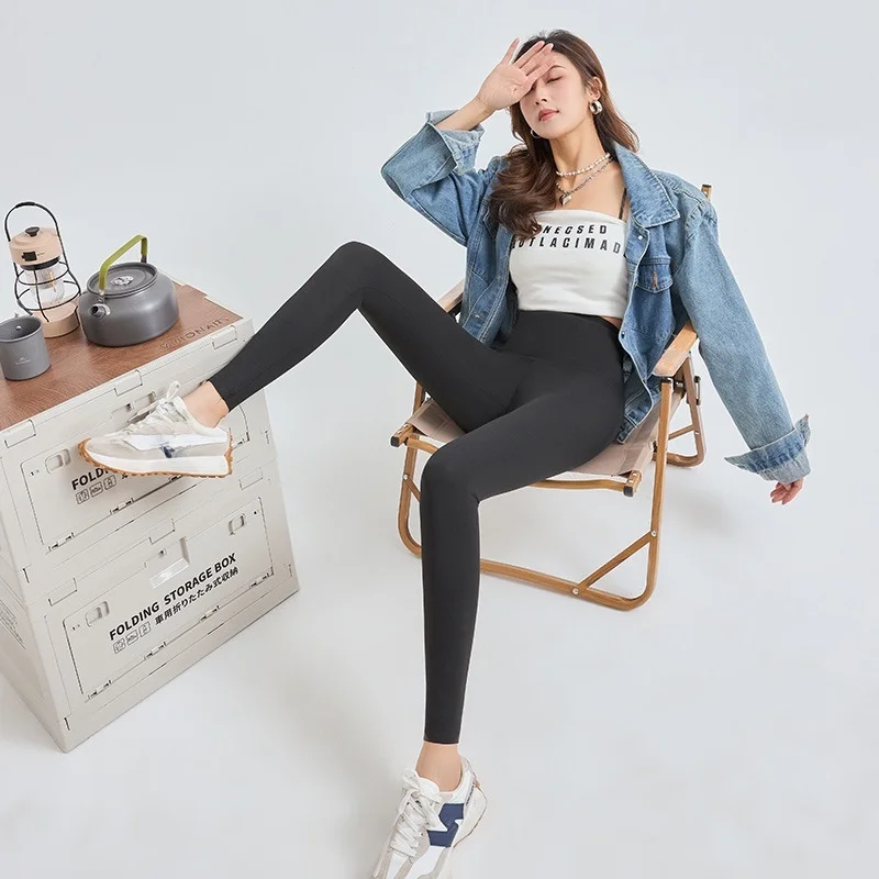 

Женские брюки для йоги из кожи ковчег, тонкие брюки с высокой талией, подтягивающие ягодицы, повседневные весенне-осенние брюки Seven Nine Pants из полиэфирного волокна