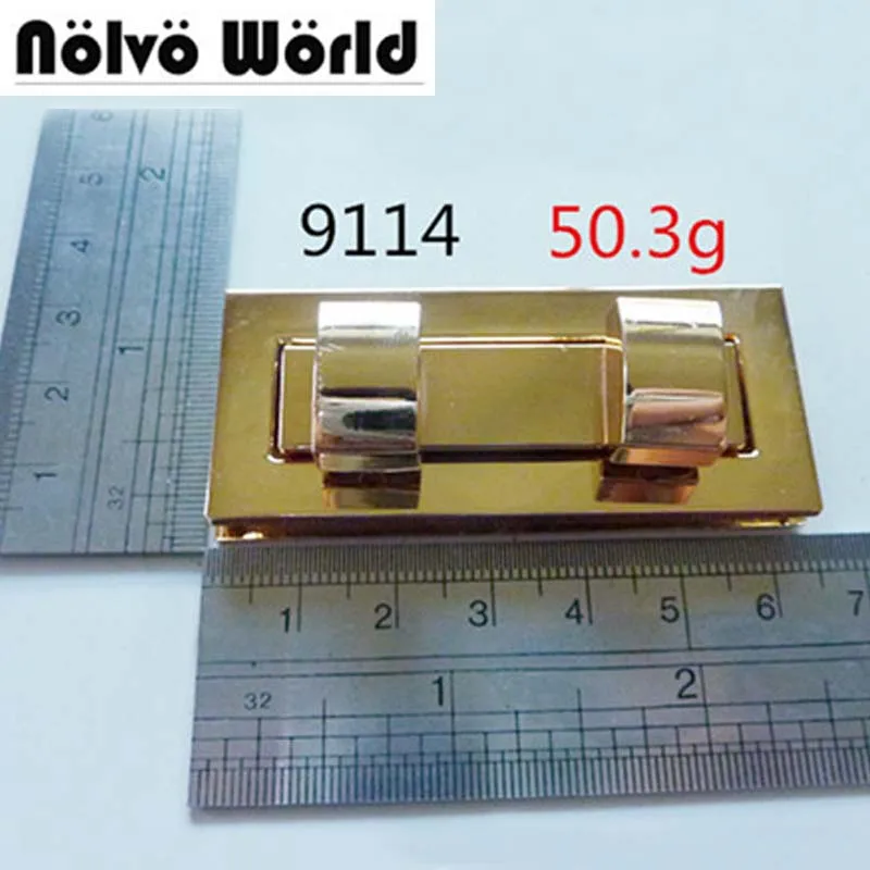 

5pcs Twist Points Light Gold Metal Locks,Making Your Own Bags' TurnLock Snap Clasps