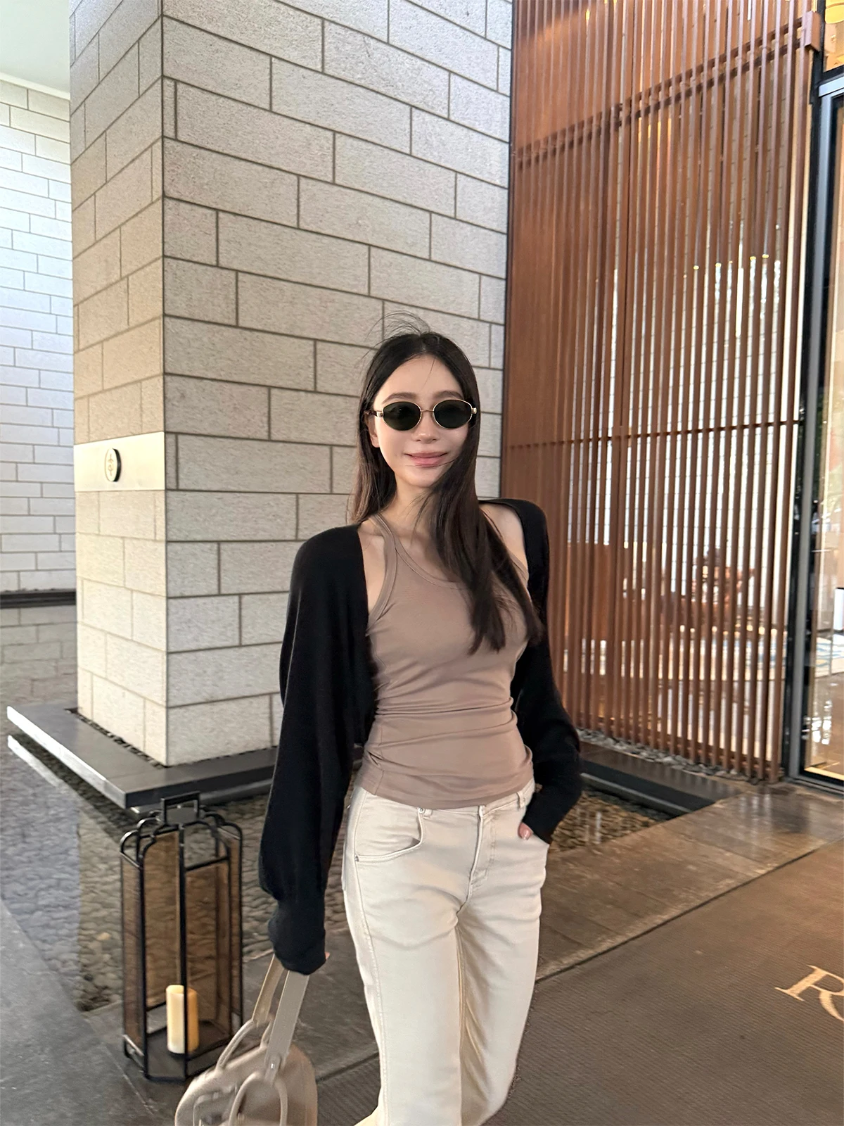 

ZhouMiao Summer Lightweight Knitted Cardigan Breathable ort Outerwear Casual Sle Loose Fit Long Sve Soft Lenzing Fiber