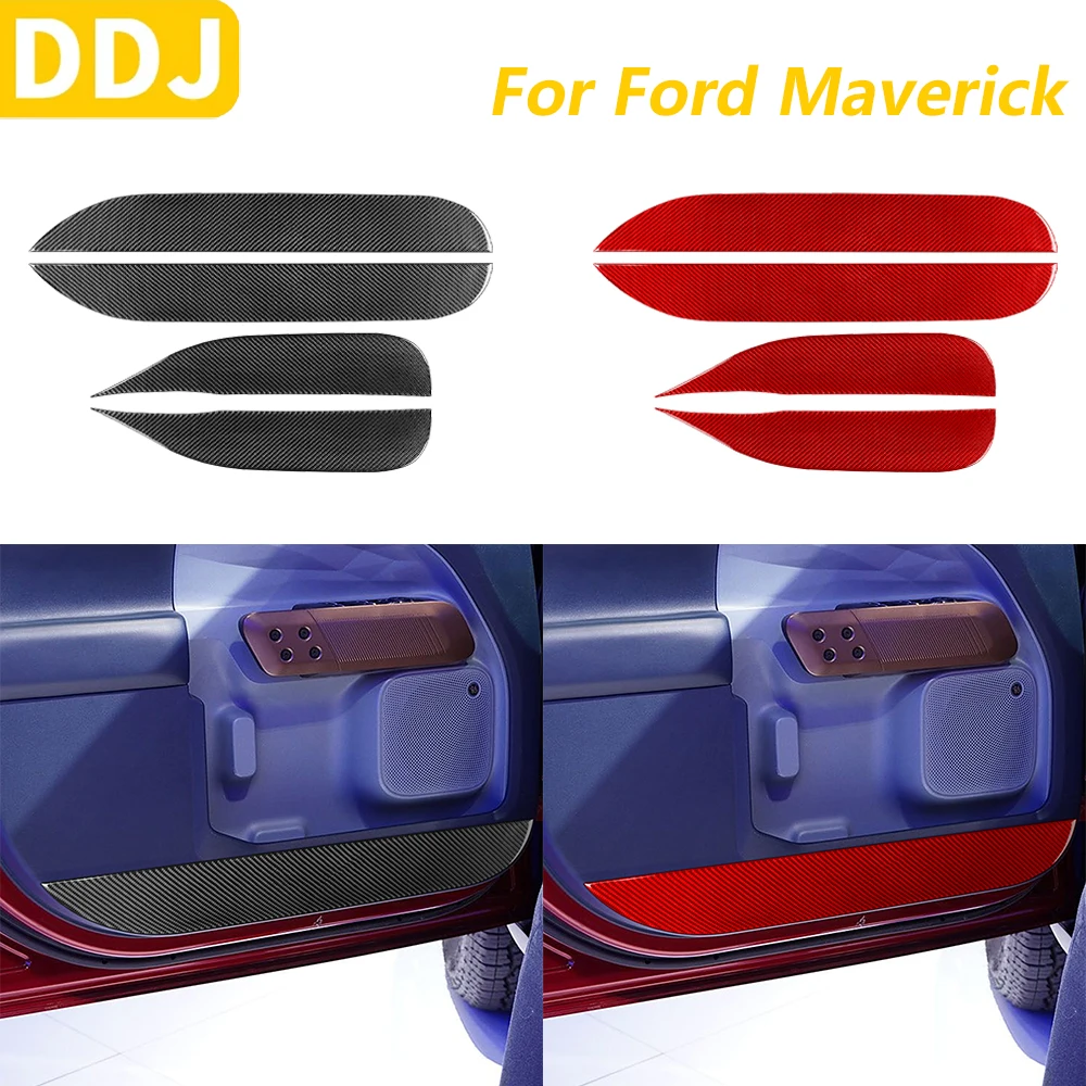 

For Ford Maverick 2022 2023 2024 2025 Carbon Fiber Inner Door Panel Decorative Cover Car Accessories Interior Decoration Sticker