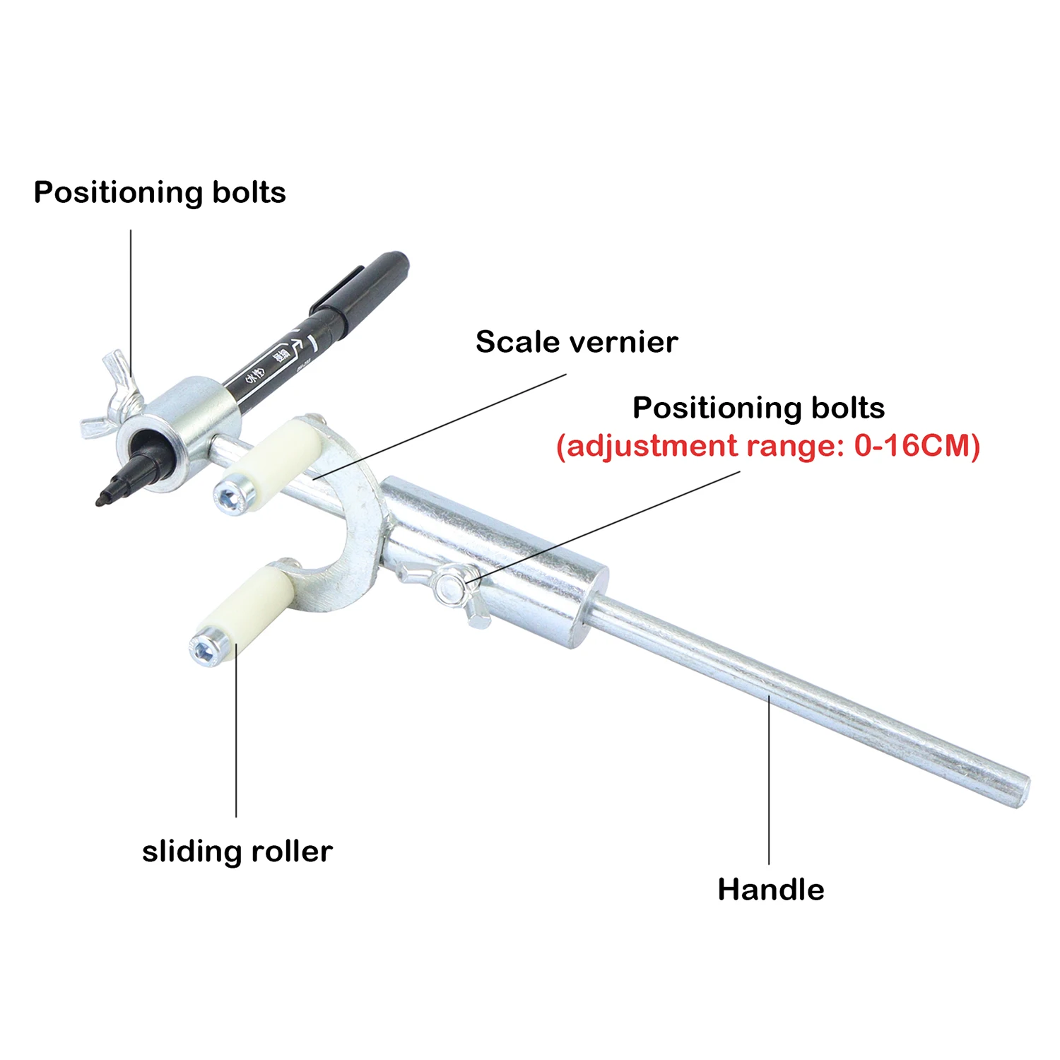 Car Wheel Eyebrow Scriber Auto Body Line Marker Tool with Scale Wheel Arch Parallel Scriber for Auto Sheet Metal Dent Repair