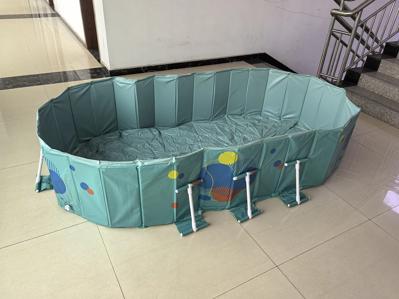Piscina pieghevole addensata da 2,6 m Piscina per bambini pieghevole non gonfiabile all'aperto Gioco d'acqua estivo Piscina da bagno oversize