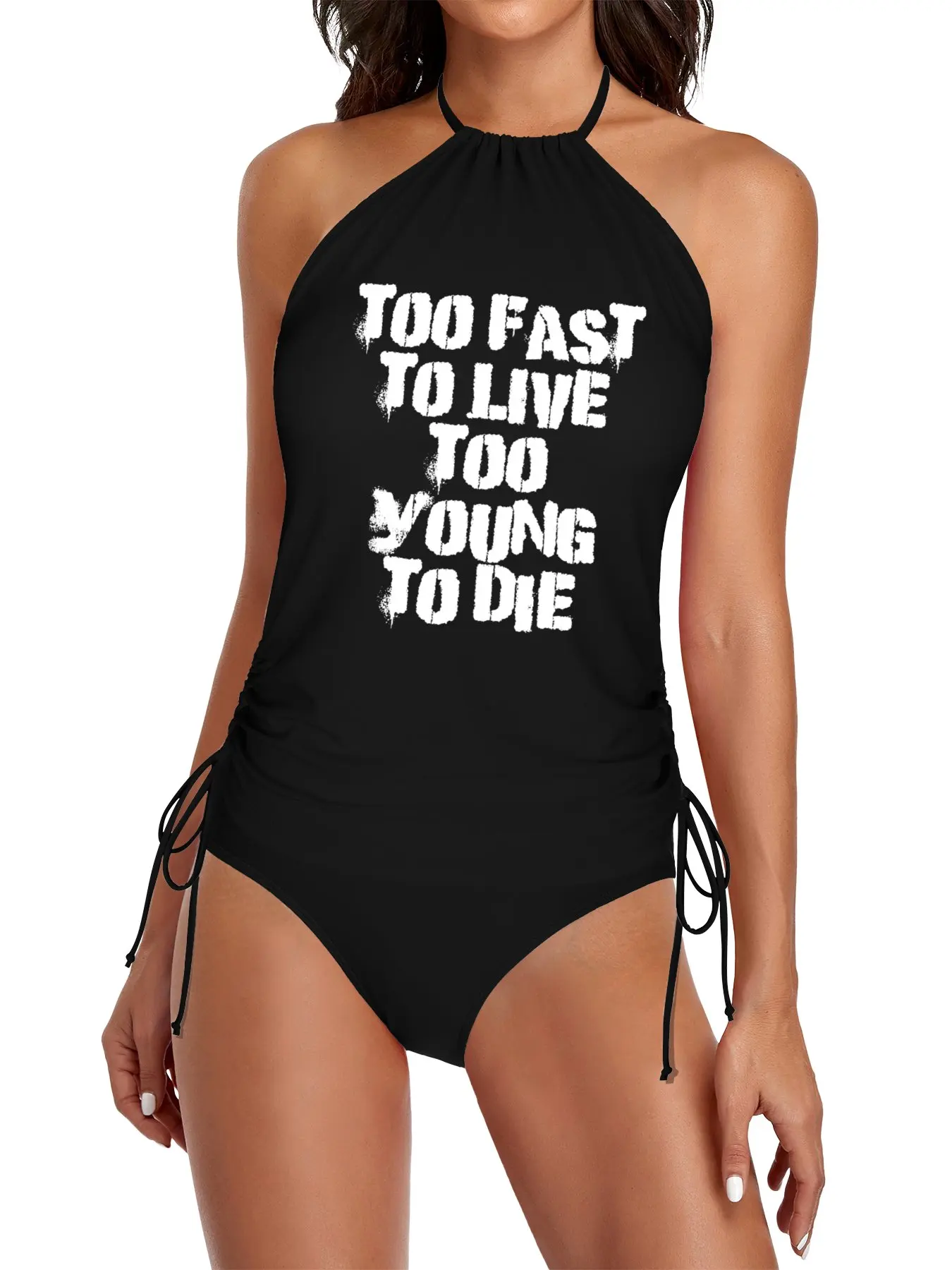 

Too Fast To Live. Too Young To Die. Split Swimsuit Set clothes for beach cute swimsuit black bikini Women's bathing suits