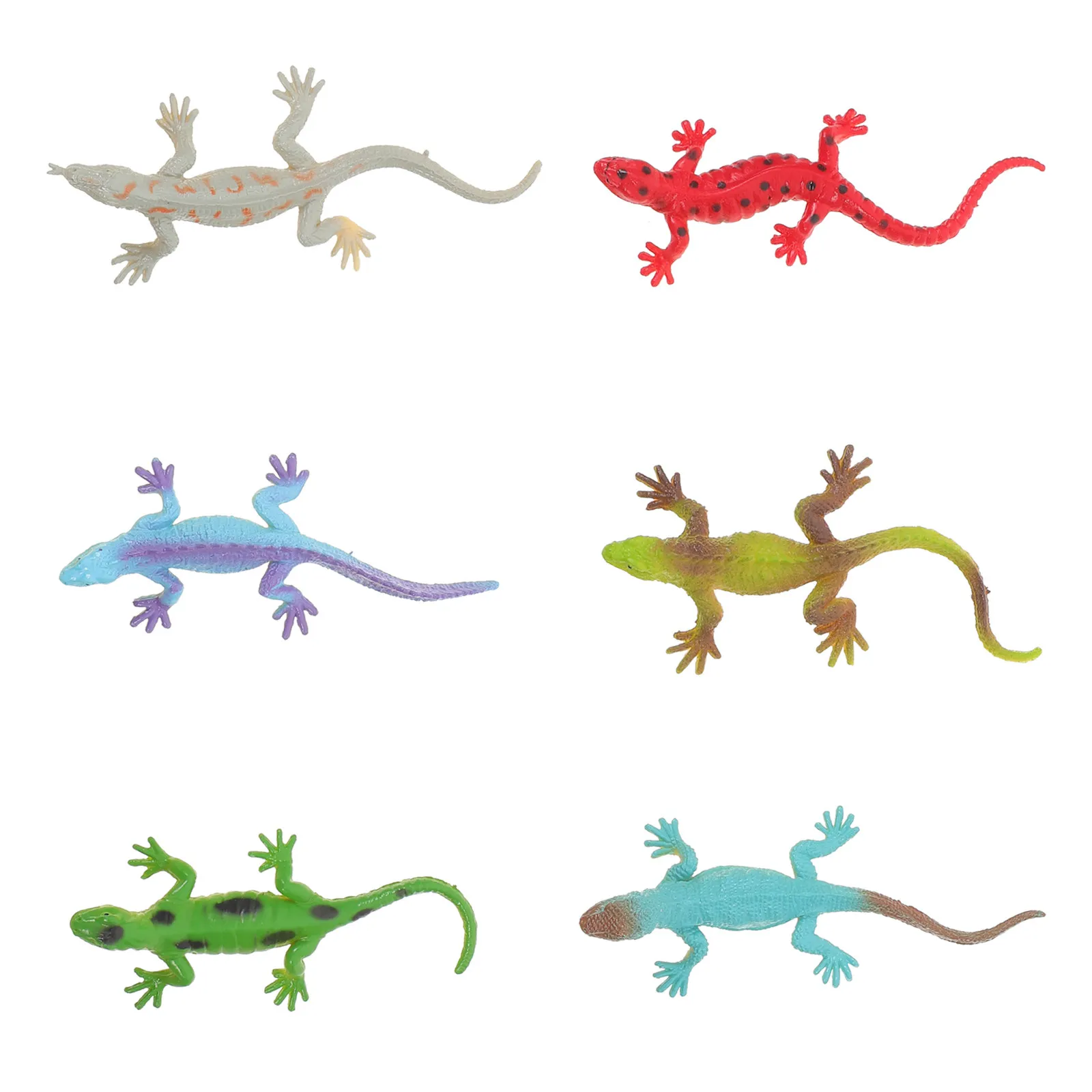 

6Pcs Realistic Simulation Lizard Fake Plastic Reptile Figures Educational Decorative Animal Models for Kids Playroom Yard