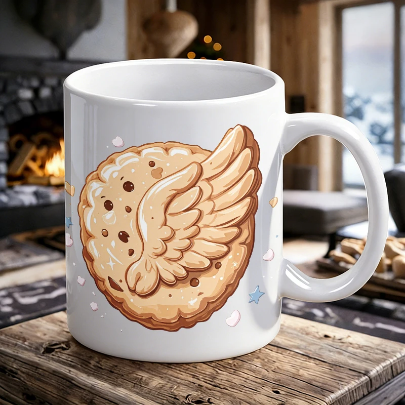 

Cup & Mug Set, Cute Angel Wing Cookie Ceramic Mug, Coffee Cup, Milk Cup, Office Tea Cup, Drinking Cup, Gift for Friends