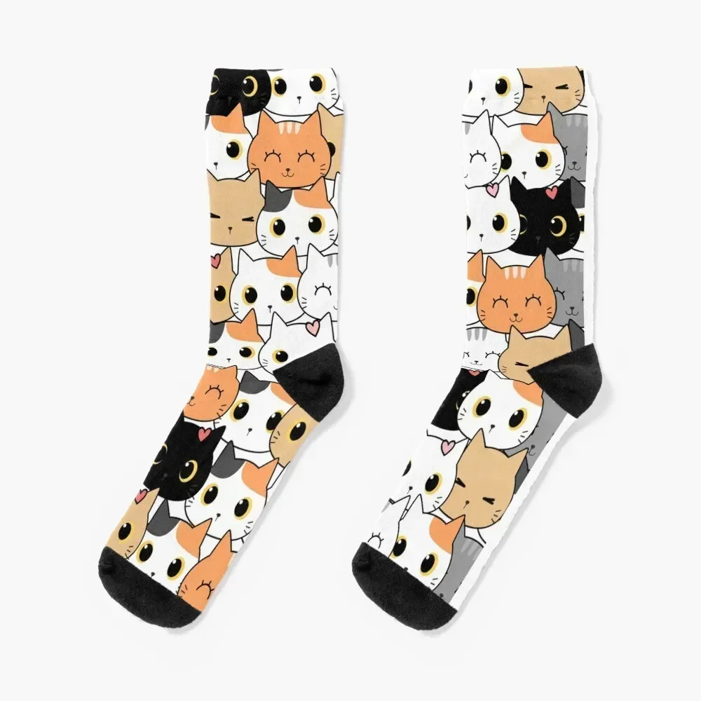 

Colorful Doodle Cats Socks gym men cotton high quality sports and leisure Running Women Socks Men's