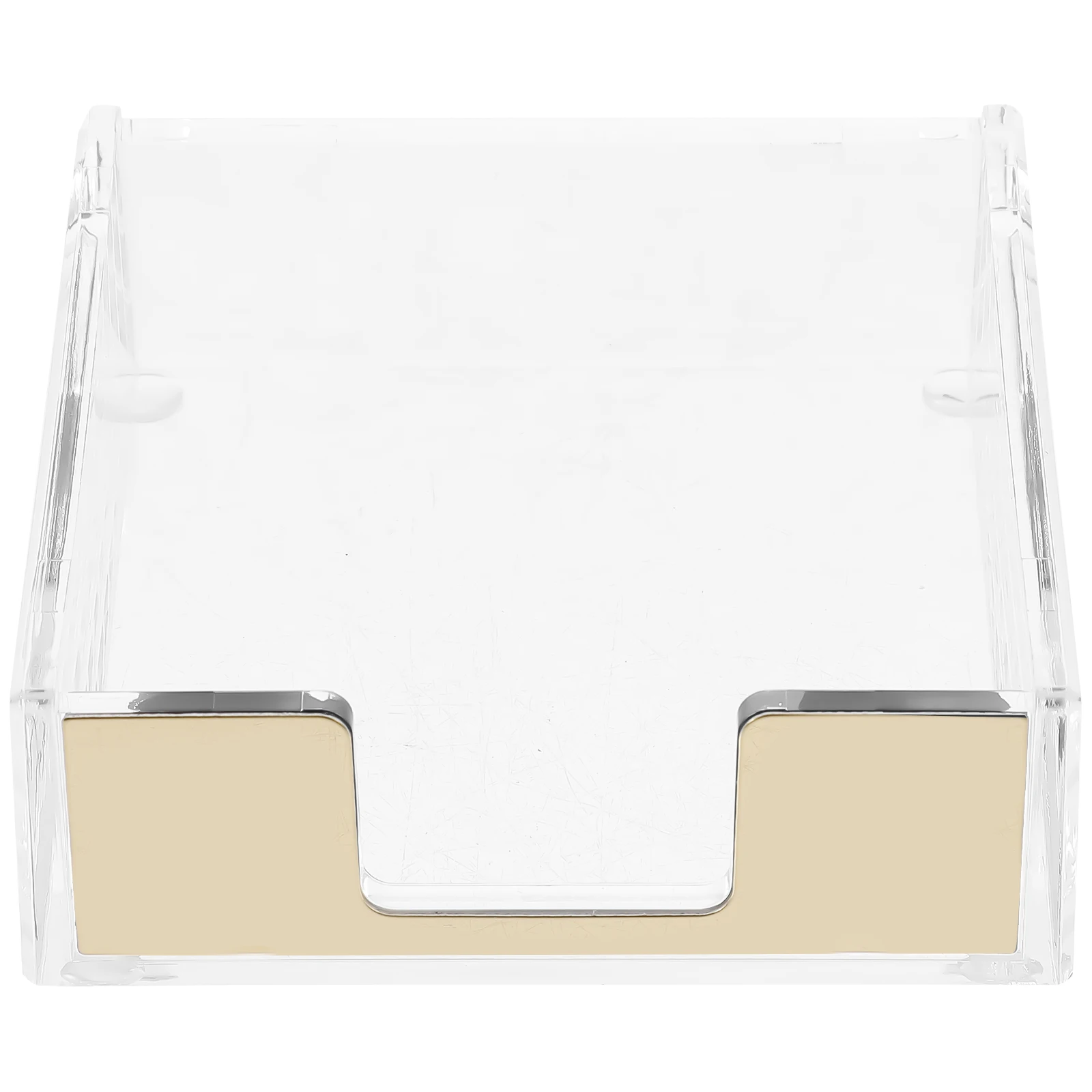 

Memo Pad Dispenser Clear Office Supplies Storage Box Desktop Organizer Stationery Holder for Notepad Case
