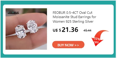 FEOBUR Sparkling 0.2-3CT Moissanite Stud Earring Rose Gold Color 925 Sterling Silver Lab Diamond Ear Studs Women Party Jewelry