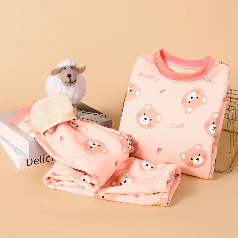 Conjunto de ropa interior gruesa y cálida para niños, niñas y - Main Image