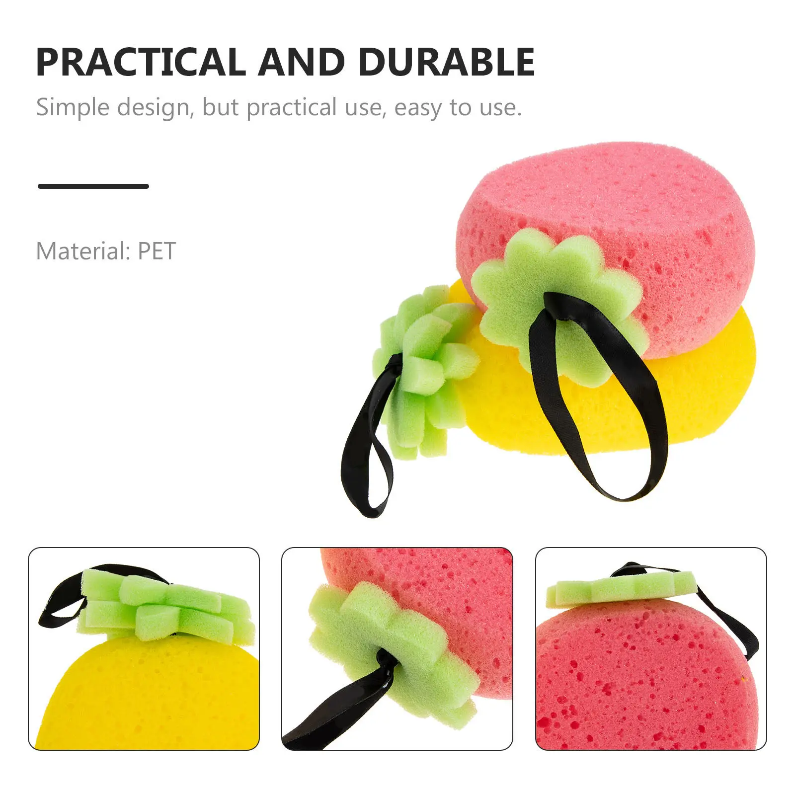 5Pcs Cute Fruit Design Baby Bath Scrubbers Extra -Resistant Infant Body Scrubber Comfortable Daily Bathing Tool