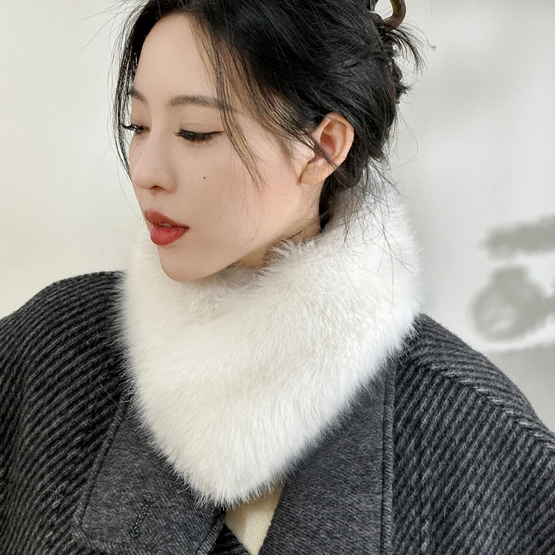 

Женские шарфы с воротником из искусственного меха, зимние теплые мягкие шарфы из искусственного меха для пальто, парки, куртки, верхняя одежда, аксессуары