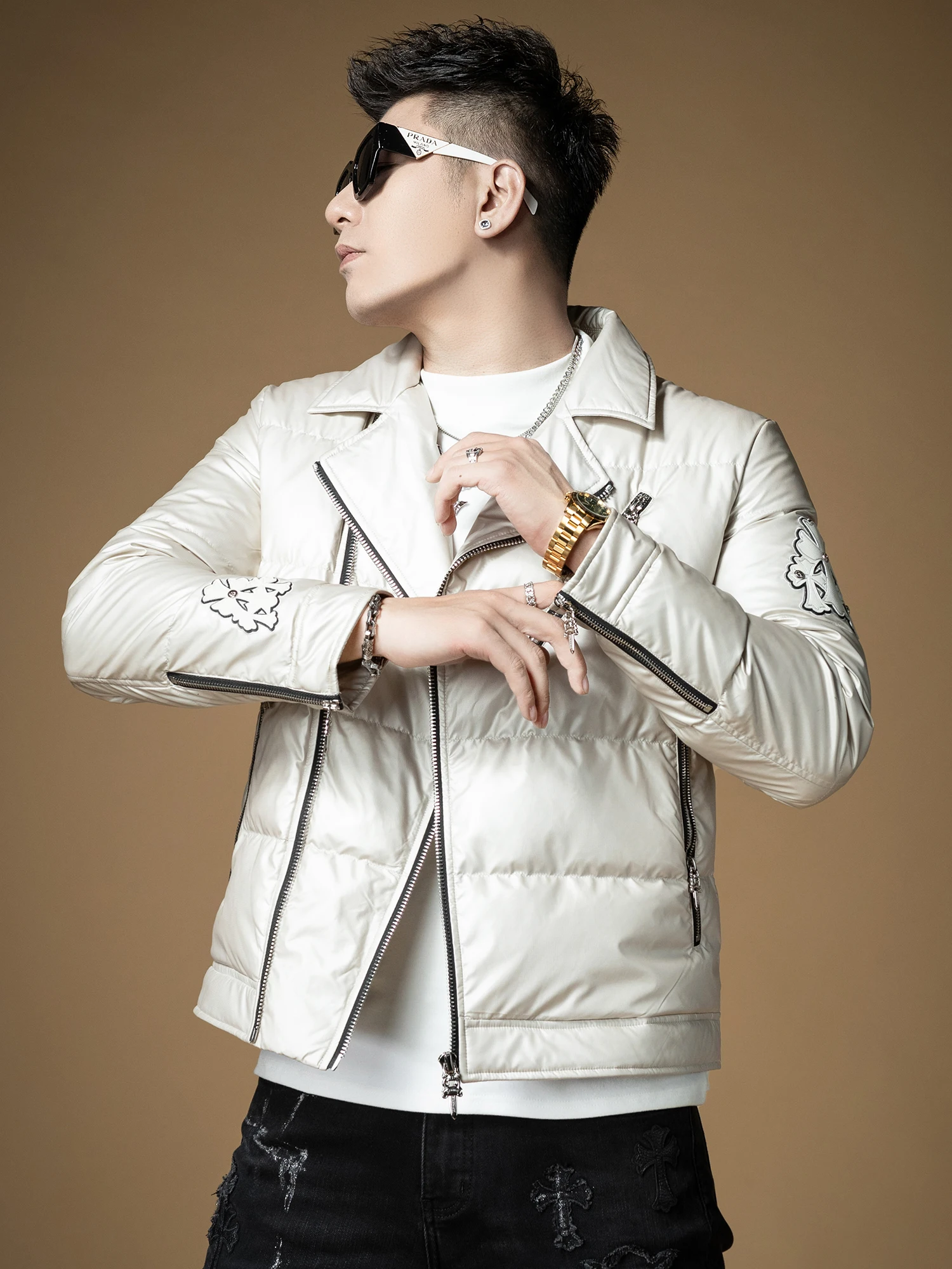 

Men's down Jaet Lightweight Warmth Collar Stand-up Design 90 White Du down Filling Youthful Trendy Winter Outerwear