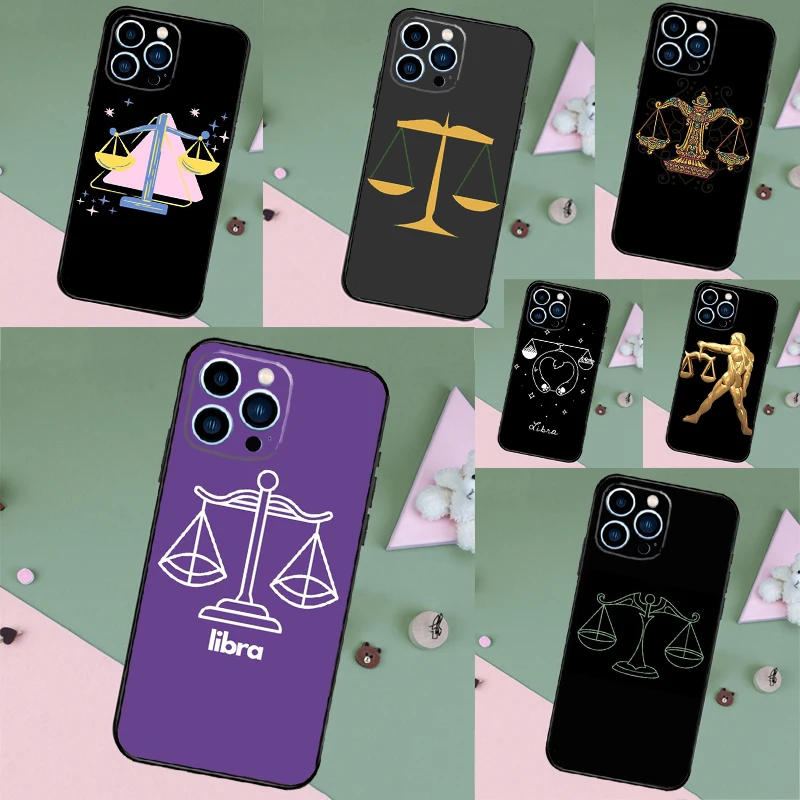 Zodiac libra เคสโทรศัพท์สมดุลสำหรับ iPhone 11 12 13 14 15 PRO MAX MINI 7 8 plus SE 2020 SE 2022 x XR XS MAX