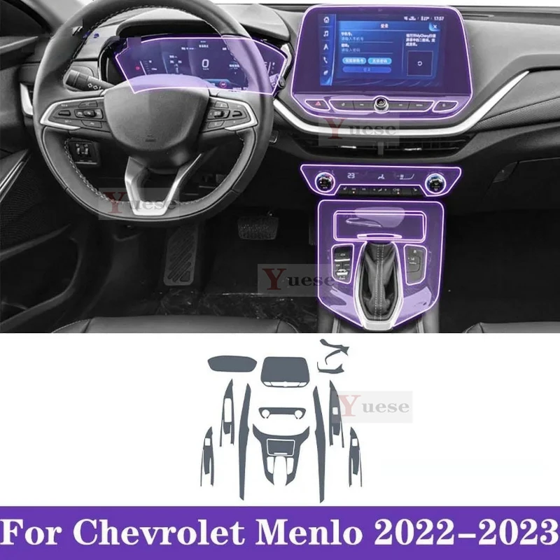

For Chevrolet Menlo 2022-2023 Car Interior Center Console Transparent TPU Protective Film Anti-scratch Sticker