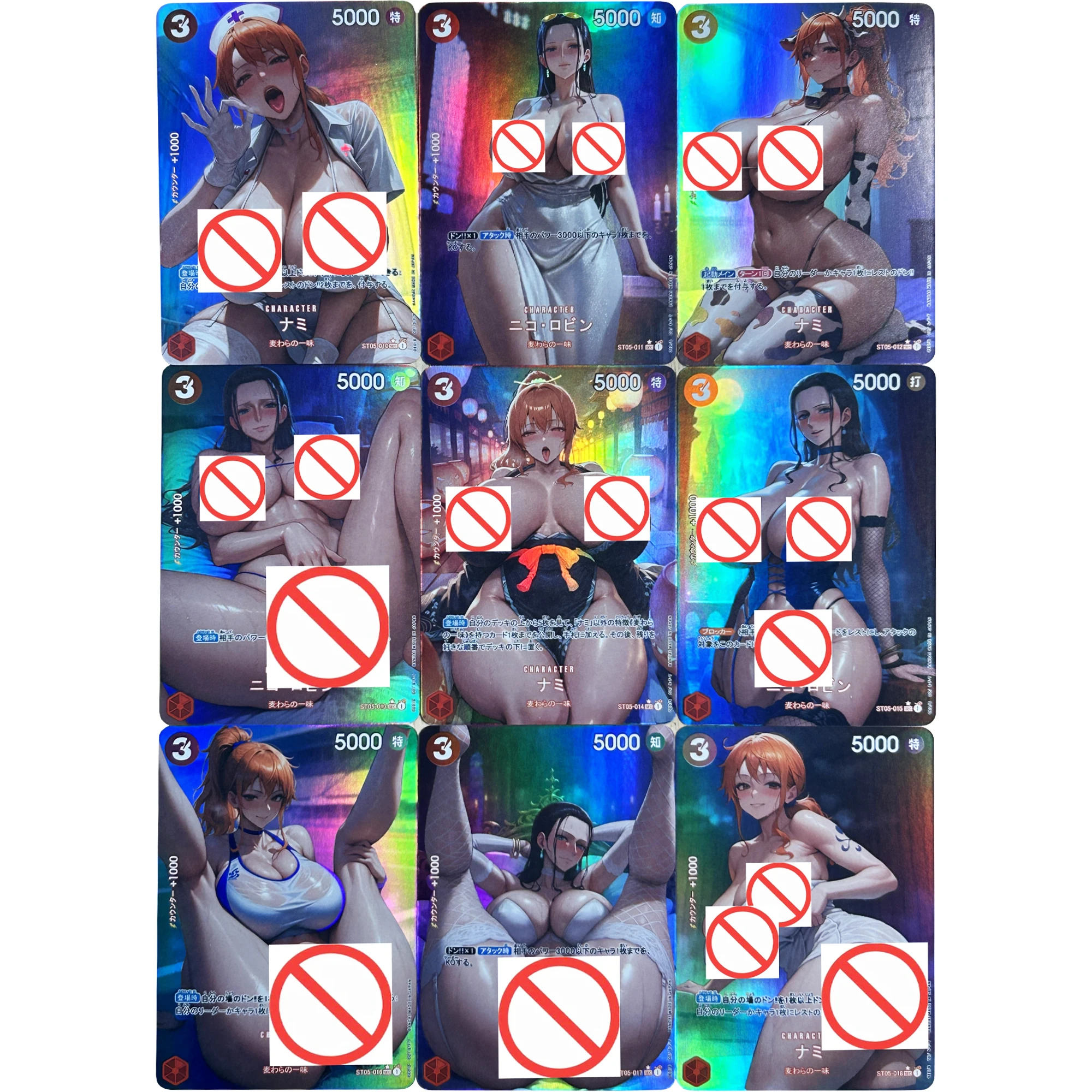 

9Pcs/set ONE PIECE Nami Robin Hancock Series Color Flash Card OPCG Diy Self Made Classic Game Anime Collection Card Gift Toy