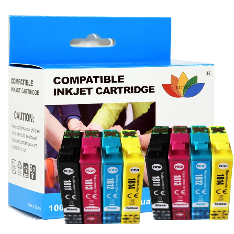 8x Compatible T1811 ink cartridge For EPSON XP-212/XP-215/XP-312/XP-315/XP-412/XP-415/XP-225/XP-322/XP-325/XP-422/XP-425 printer