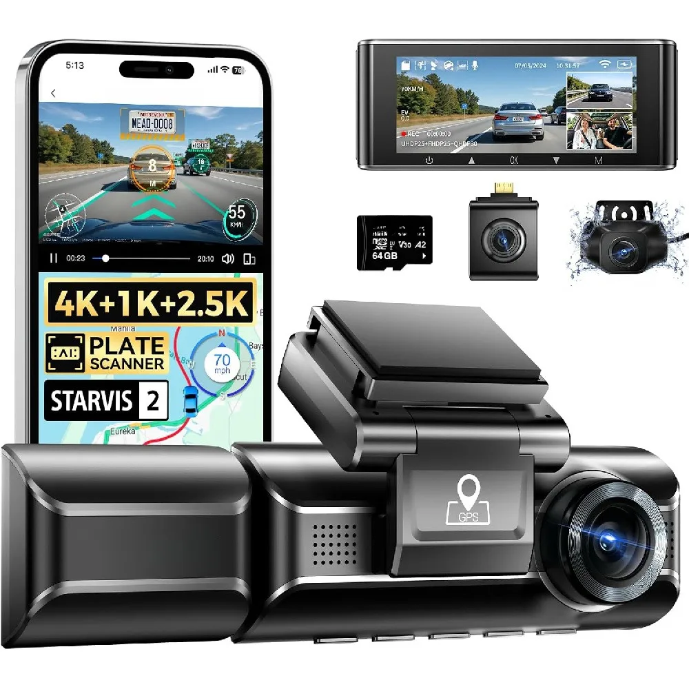 Wifi 3 Channel Dash Cam Three Way Car DVR Inside Vehicle Camera DVRs Recorder HD 1080P Video Mini Registrator Camcord