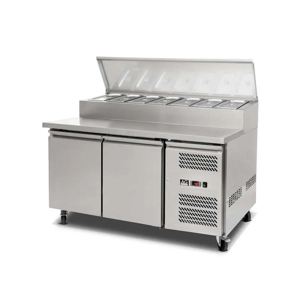 2 Door Saladette Fridge - 8 X 1/3 GN Trays