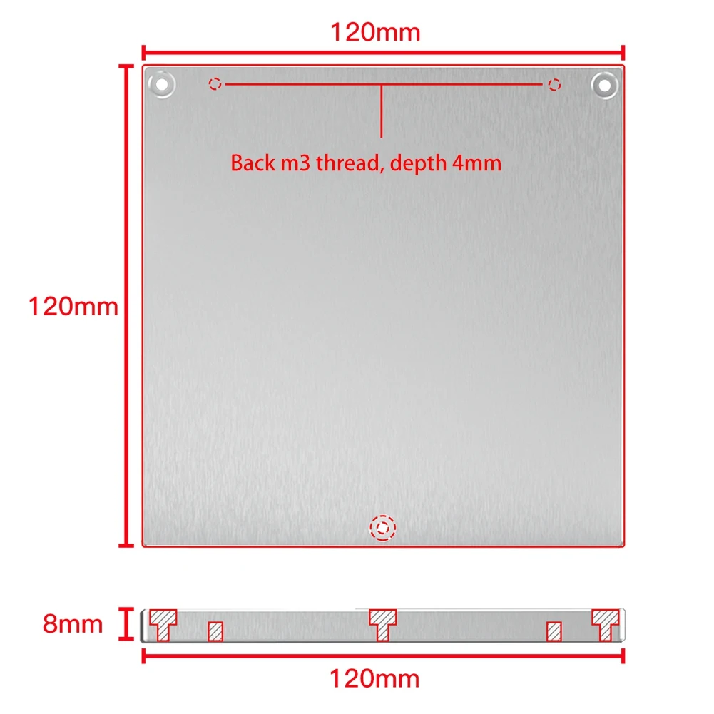 For Voron 0/0.1 3D Printer Aluminum Heated Bed DC24V 100W Build Plate Heater for Voron0 0.1 Voron2.4 Mini