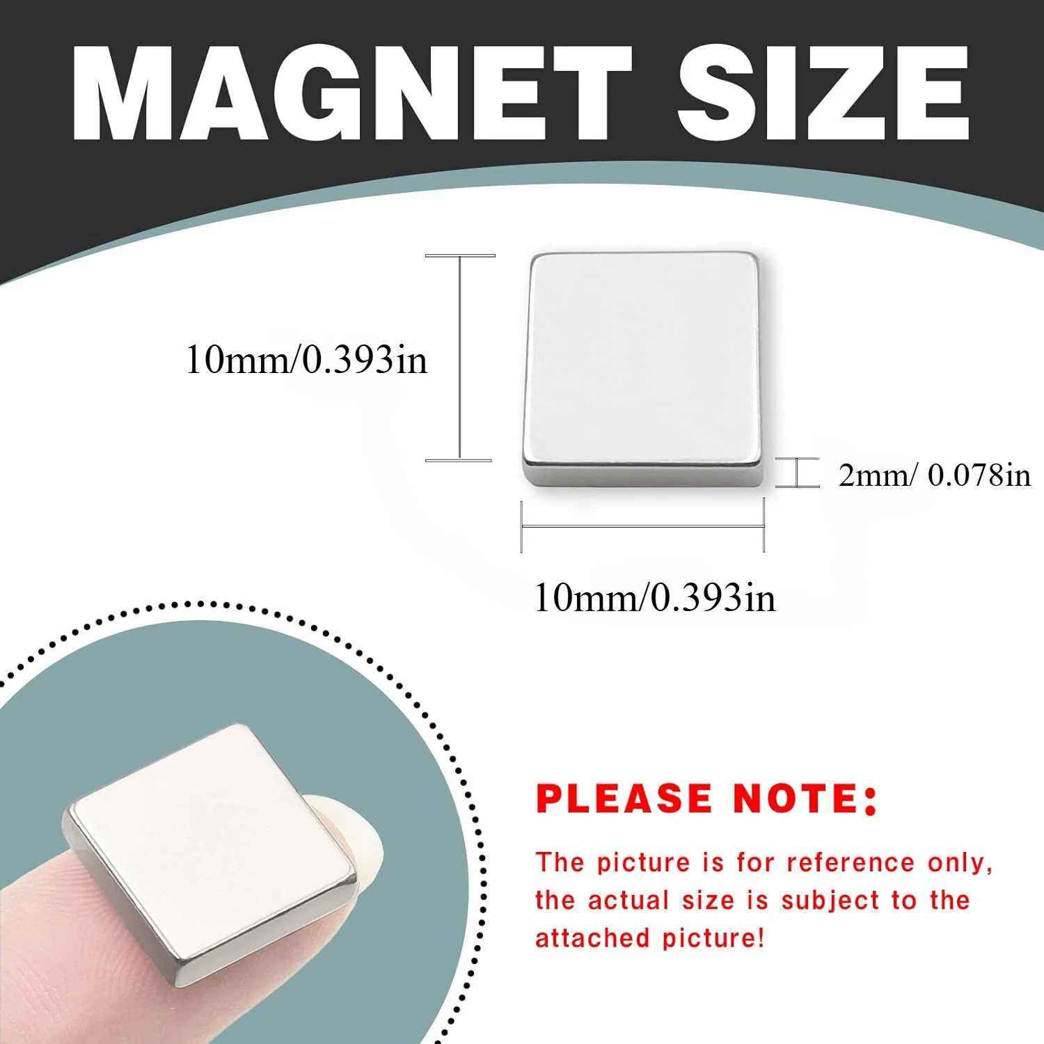 20x10x2/10x10x2mm Kühlschrankmagnete, Leistungsstarke Kleine Rechteckige Metallmagnete für Kühlschrank Garage Küche Wissenschaft Basteln Büro – Detail 2