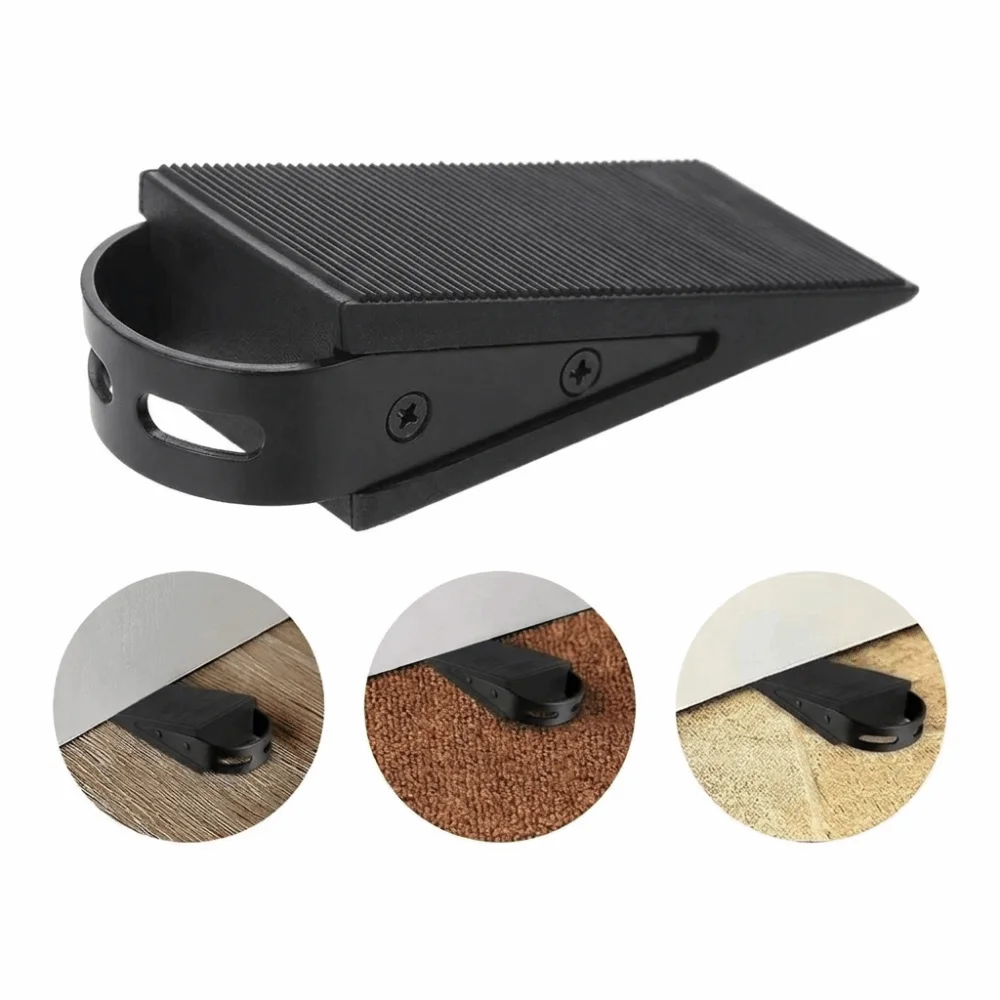 New Stainless Steel Door Stopper Rubber Non Slip Base Door Wedge Sloped Hanging Hole Gate Stopper Heavy Doors