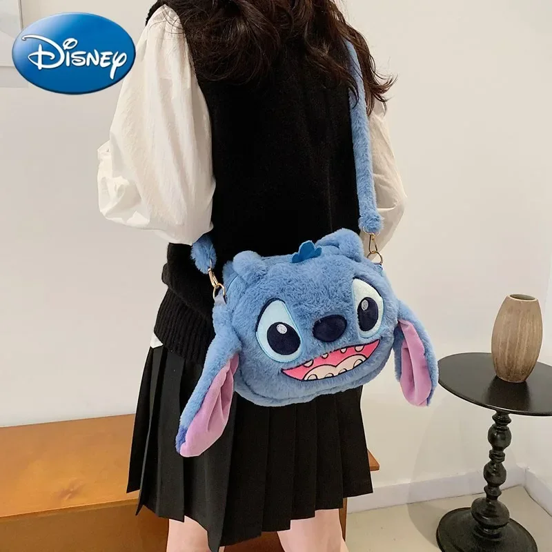 

Disney New Lilo & Stitch Plush Toys Kawaii Plush Messenger Bag Girl Handbag Anime Stuffed Toys Children Cartoon Plushie Soft Bag
