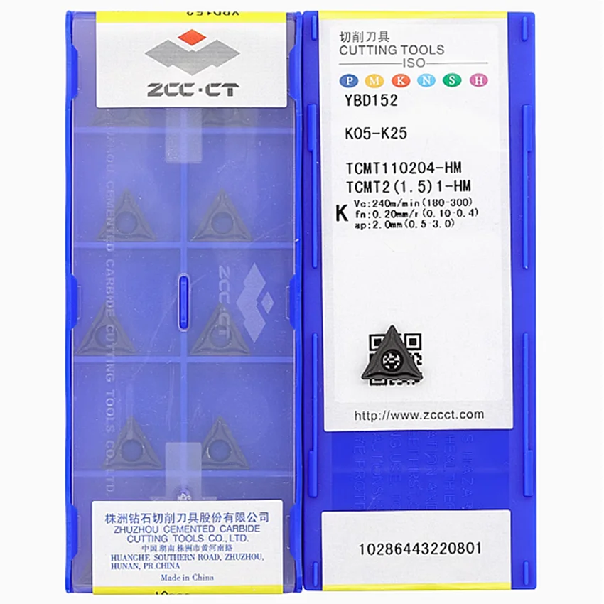 TCMT110204-HM YBD152 YBG202 YBD102 YBC152 YBM251/TCMT110208-HM YBC152 YBD152 ZCC.CT Твердосплавные пластины с ЧПУ, токарные инструменты